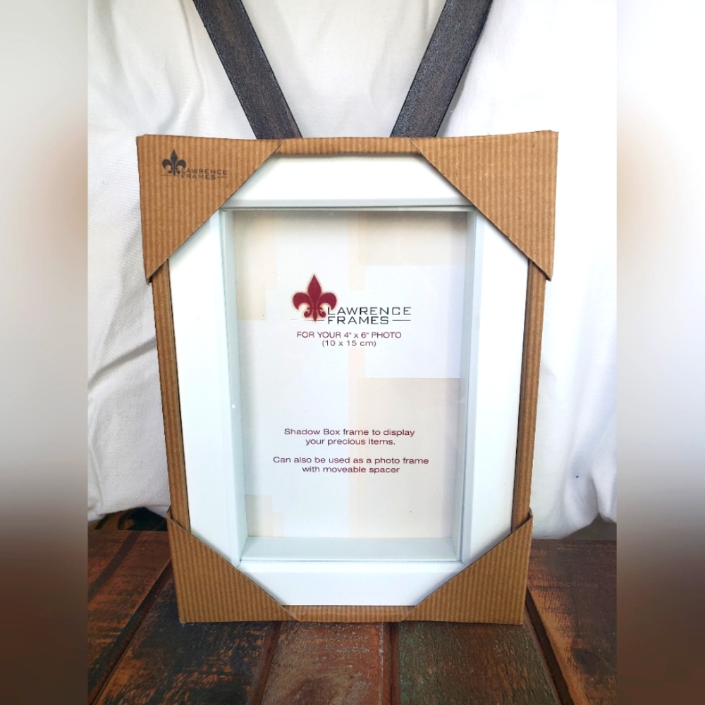 White 4x6 Shadow Box Picture Frame by Lawrence Frames